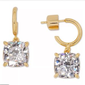 Kate Spade Crystal Charm Huggie Hoop Earrings